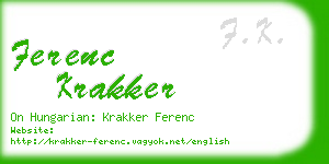 ferenc krakker business card